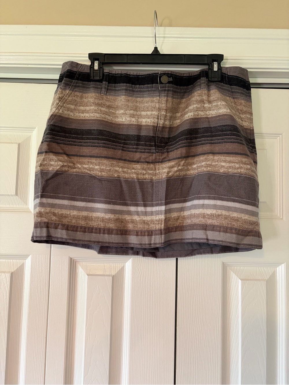 Old Navy Striped Skirt in Brown, Gray and Cream